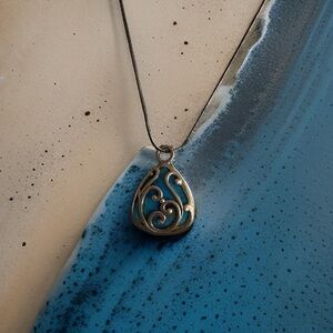 Turquoise 925 pendant silver snake chain